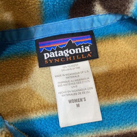 Patagonia Synchilla Aztec Snap T Fleece Pullover Hiking Jacket Women Medium M - Picture 3 of 6